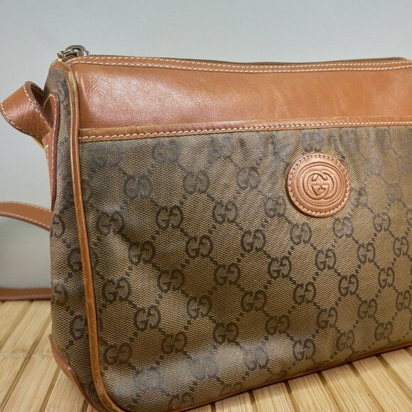 GUCCI GG Supreme Authentic Vintage 80s Collectible Crossbody Bag, Made in Italy - Picture 3 of 16
